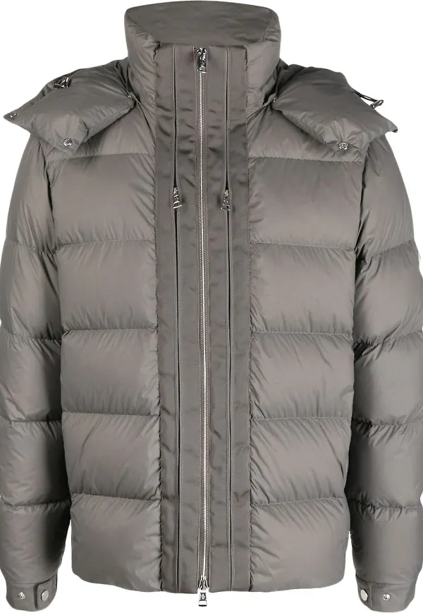 Moncler vadderad jacka med huva - Grå