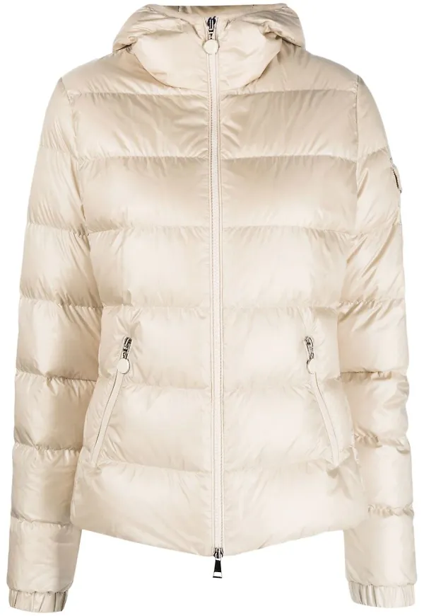 Moncler vadderad jacka med huva - Neutral