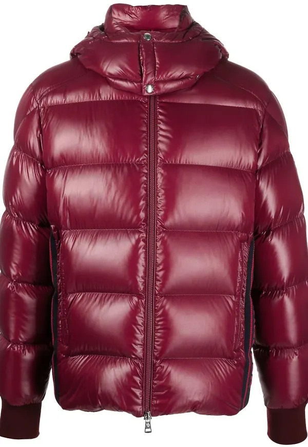 Moncler vadderad jacka med huva - Röd