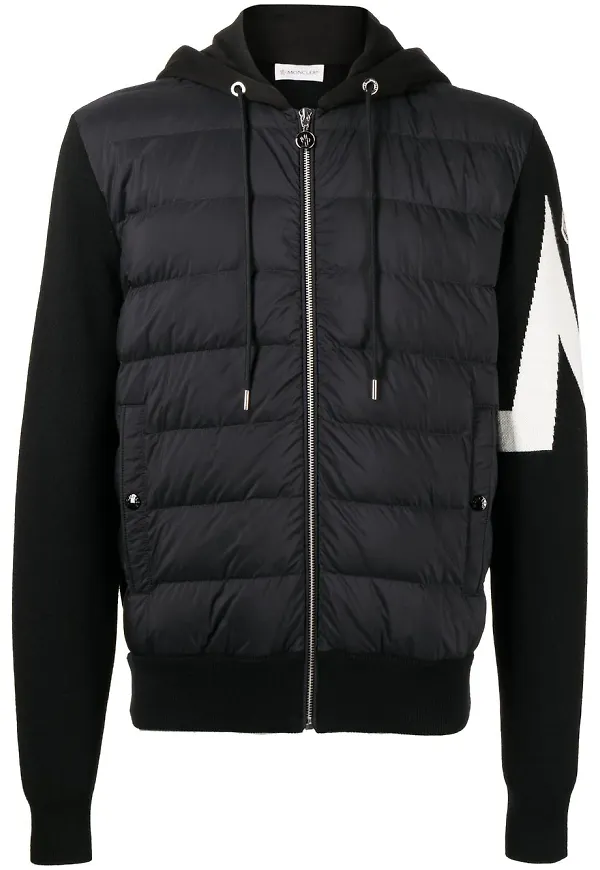 Moncler vadderad jacka med huva - Svart