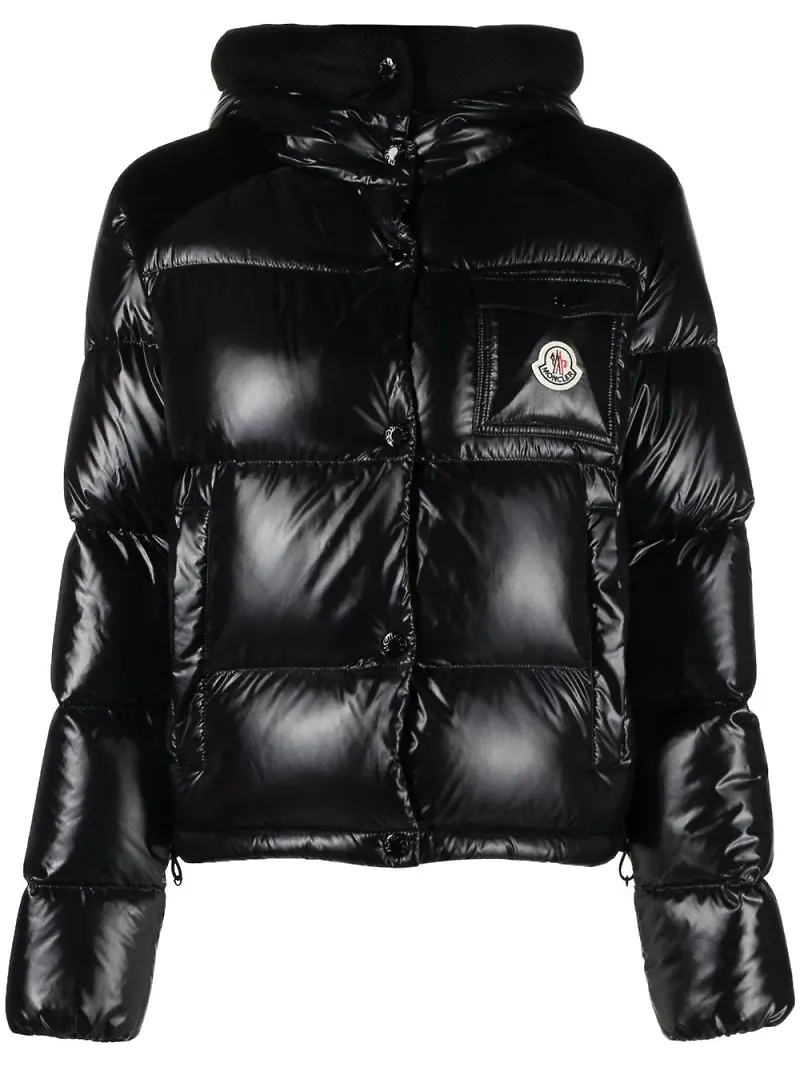 Moncler vadderad jacka med huva - Svart