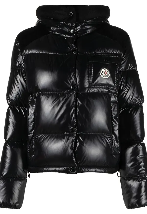Moncler vadderad jacka med huva - Svart