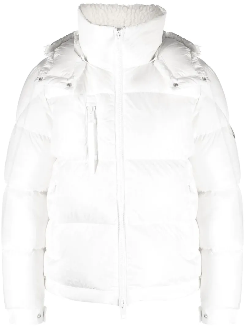 Moncler vadderad jacka med huva - Vit