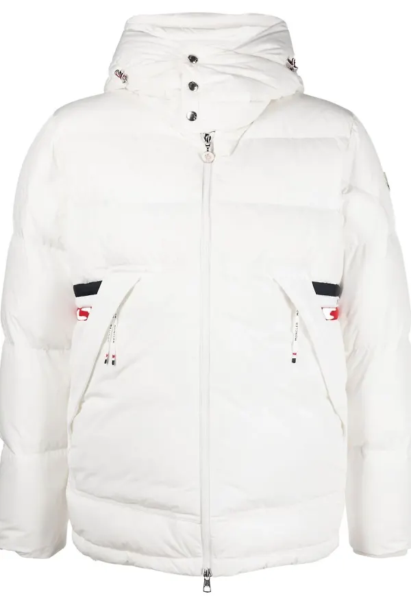 Moncler vadderad jacka med huva - Vit
