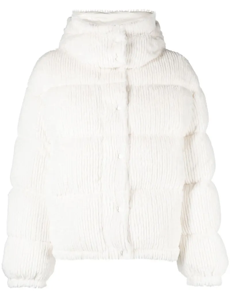 Moncler vadderad jacka med huva - Vit