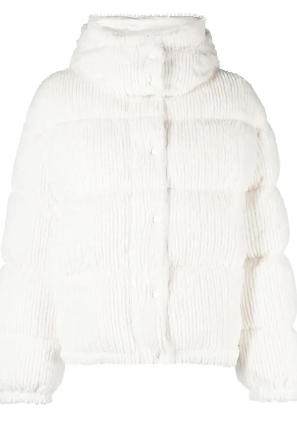 Moncler vadderad jacka med huva - Vit