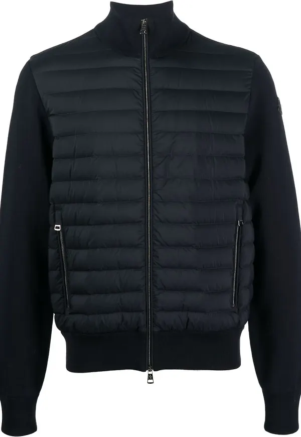 Moncler vadderad jacka med kontrasterande ärm - Blå
