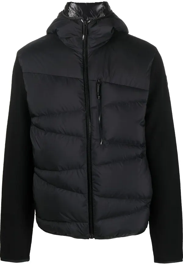 Moncler vadderad jacka med panel - Svart