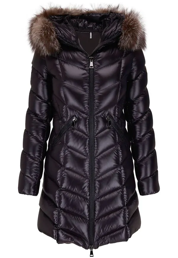 Moncler vadderad kappa med dragkedja - Svart