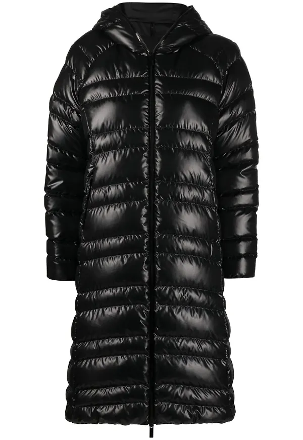 Moncler vadderad kappa med dragkedja - Svart