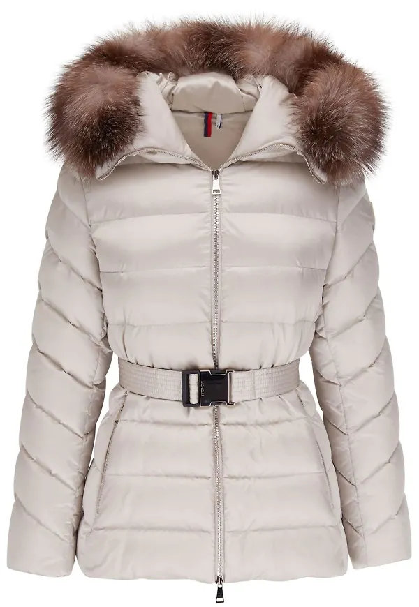 Moncler vadderad kappa med dragkedja - Vit