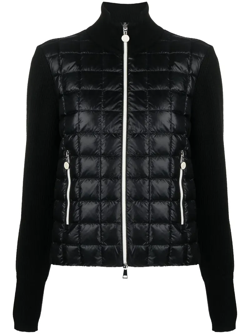 Moncler vadderad kofta med dragkedja - Svart
