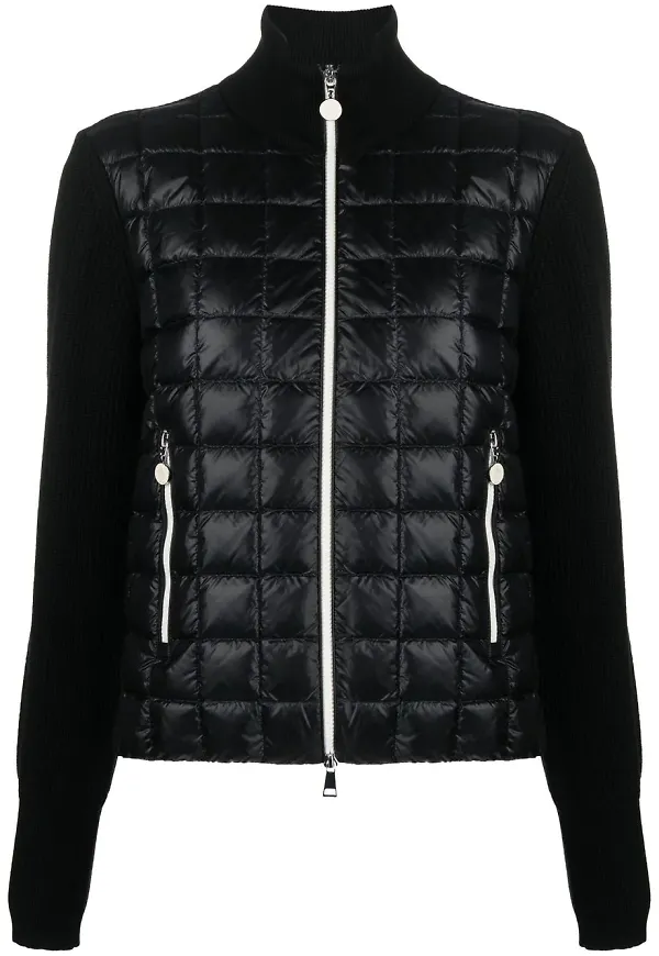 Moncler vadderad kofta med dragkedja - Svart