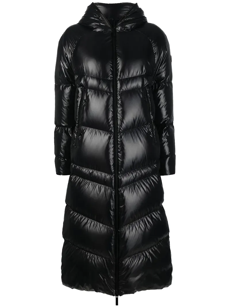 Moncler vadderad rock med huva - Svart