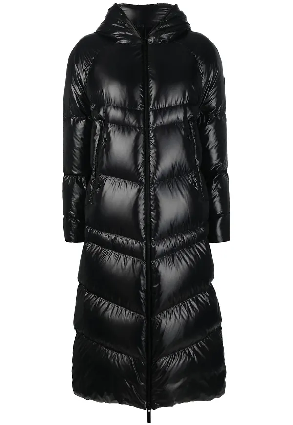 Moncler vadderad rock med huva - Svart