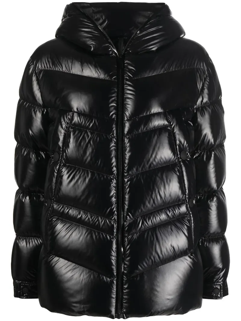 Moncler vadderad rock med huva - Svart