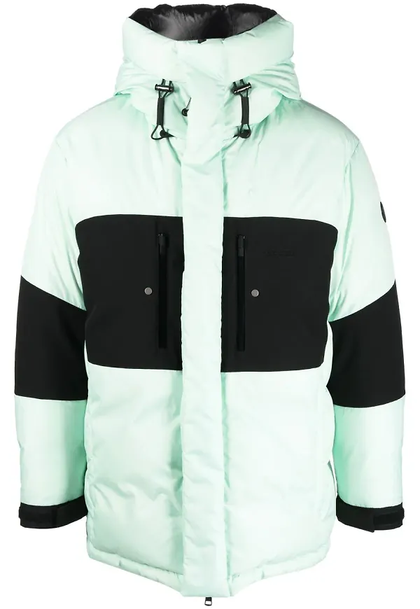 Moncler vadderad rock med panel - Grön