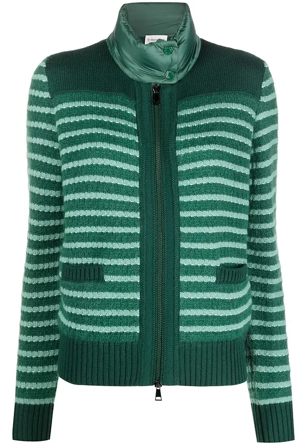Moncler vadderad stickad jacka - Grön