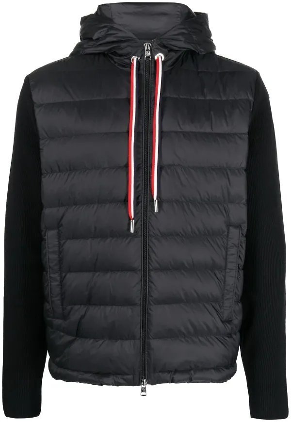 Moncler vadderad stickad jacka - Svart