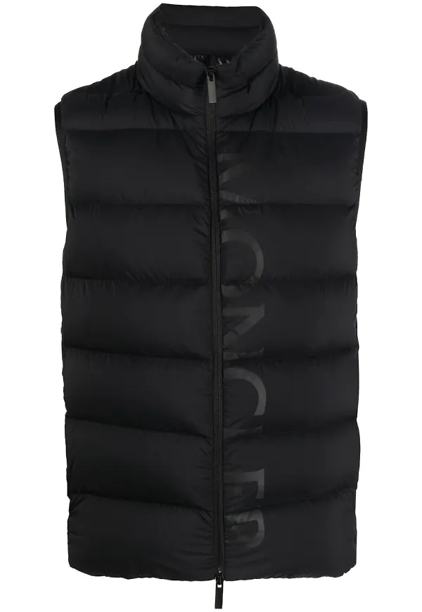 Moncler vadderad väst med dragkedja - Svart