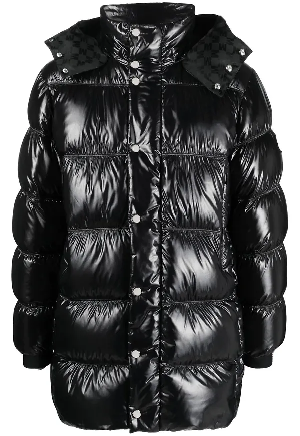 Moncler vadderad ytterjacka med huva - Svart