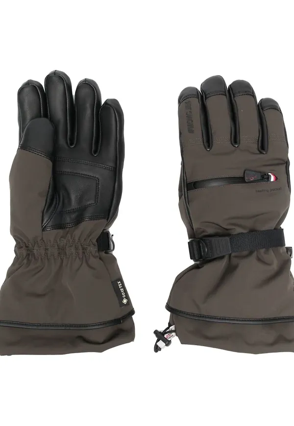 Moncler vadderade handskar med ficka - Grön