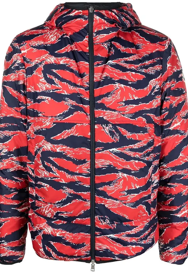 Moncler vändbar jacka med tryck - Blå