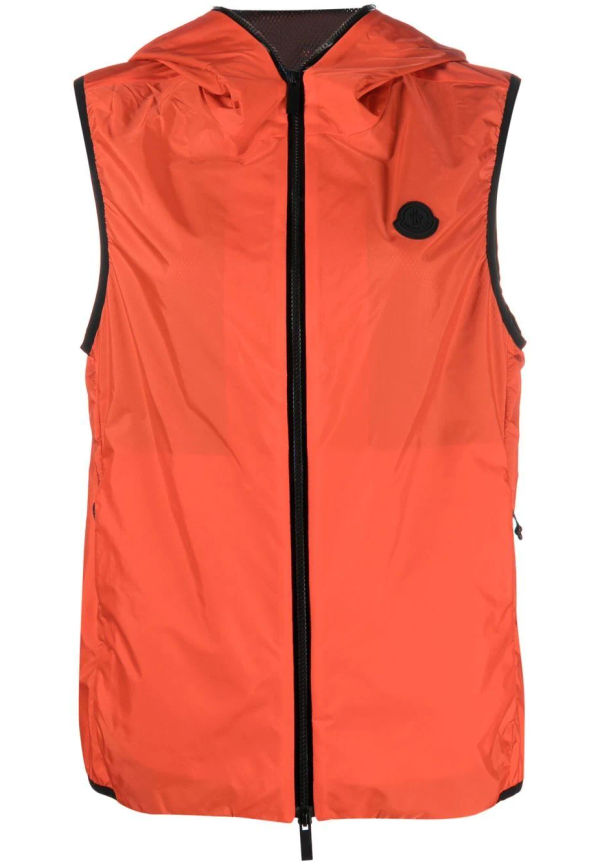 Moncler väst med huva - Röd