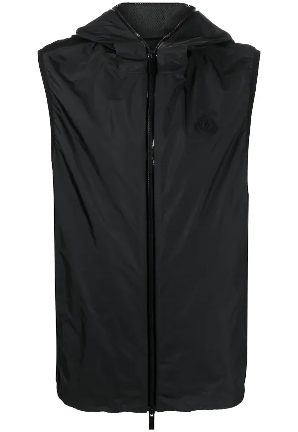 Moncler väst med huva - Svart