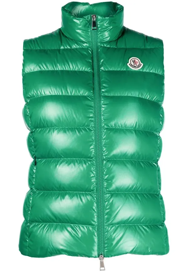 Moncler ärmlös vadderad jacka - Grön