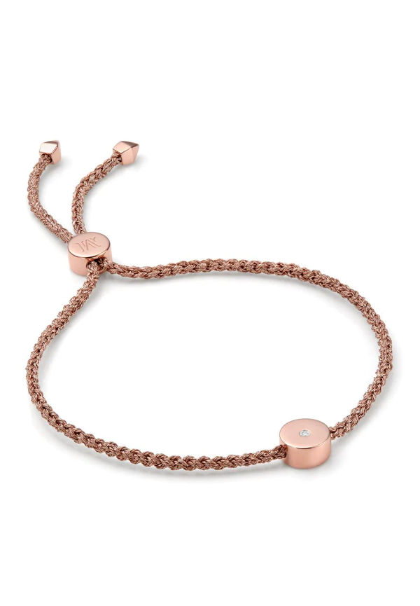 Monica Vinader Linear Solo Friendship armband i 18K roséguld - Rosa