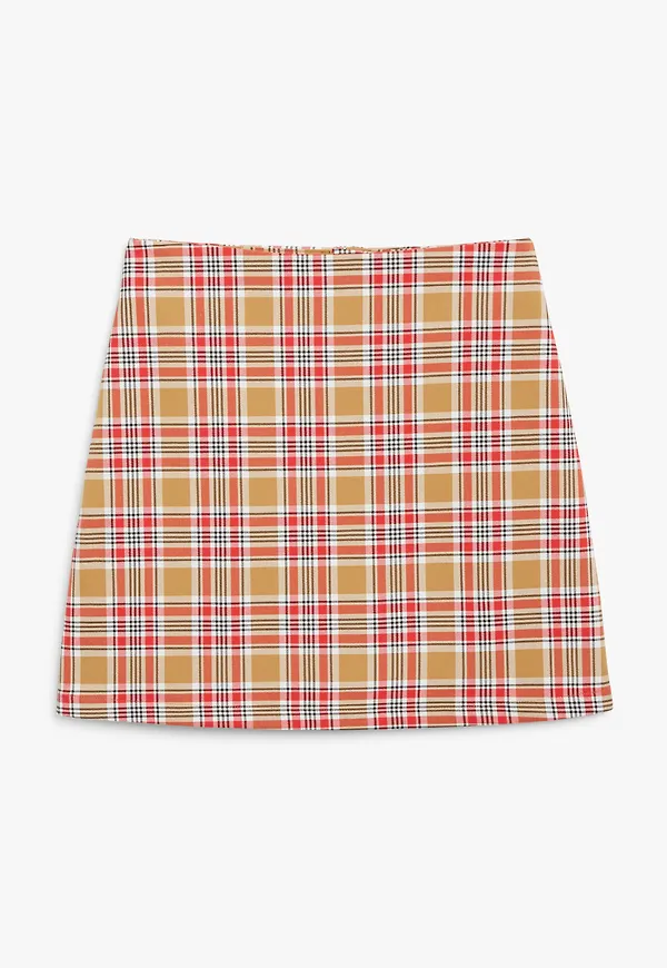 Monki A-linjeskuren Skotskrutig Kjol Skotskrutig/fudge, Kjolar i storlek 48 och färg Brun