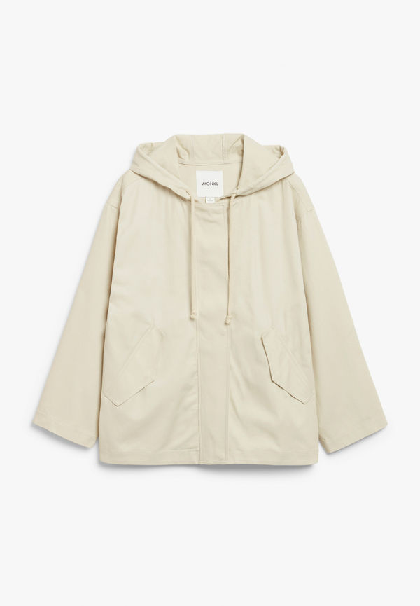 Monki Beige Lätt Parkas Med Huva Ljust, Jackor i storlek M