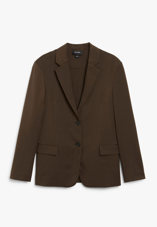 Monki Brun Enkelknäppt Oversized Kavaj, Blazers i storlek M