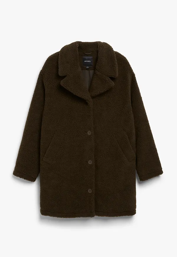 Monki Brun Oversized Kappa I Pile, Kappor i storlek XS