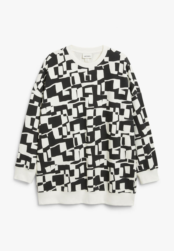 Monki Cutout-mönstrad Oversized Tröja Svart Cutout-mönster, Tröjor i storlek S