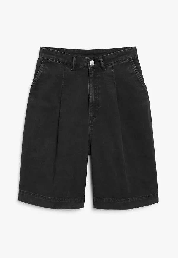 Monki Denimshorts Washed Black i storlek 32 och färg Svart