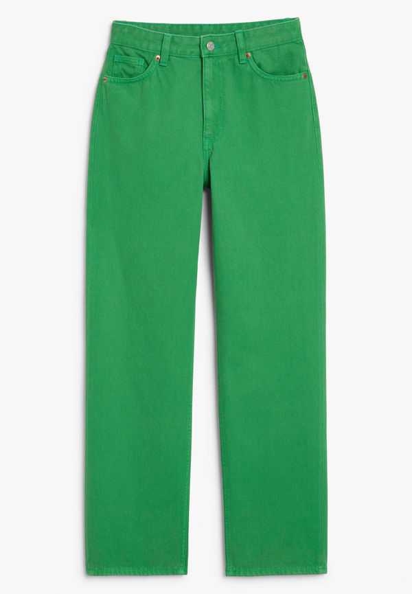 Monki Gröna Jeans Taiki Med Raka Ben Grön, Straight i storlek W 25