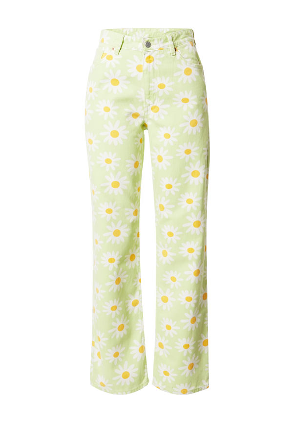 Monki Jeans gul / ljusgrön / vit