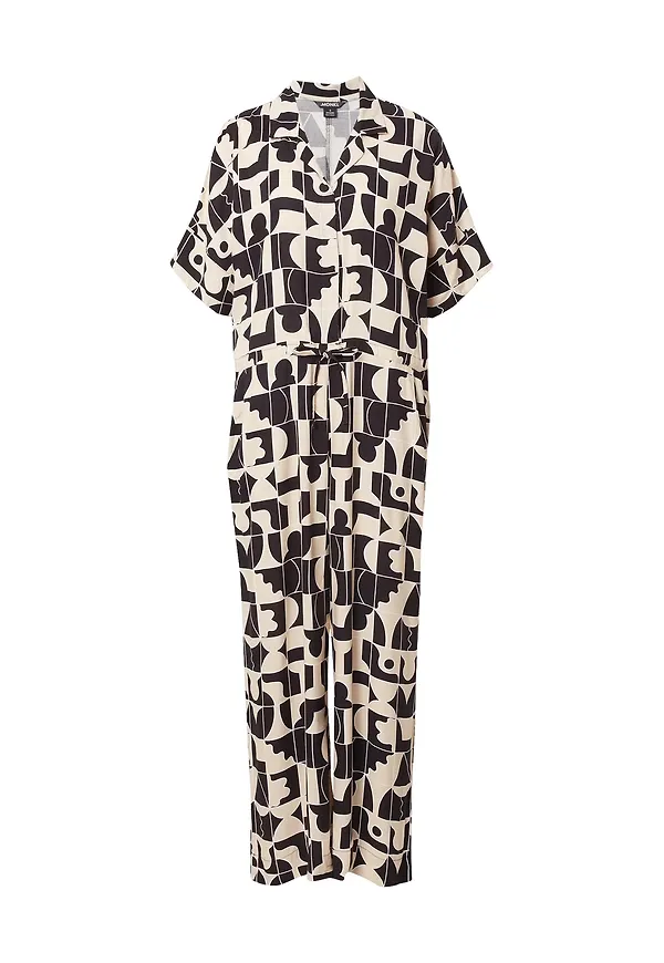 Monki Jumpsuit kitt / svart / vit