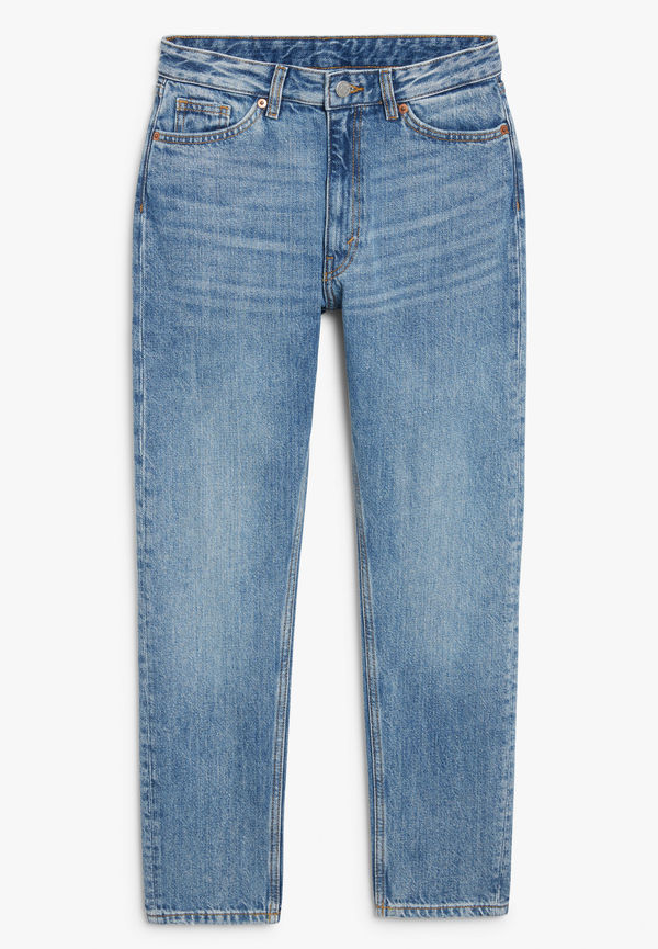 Monki Kimomo Hög Midja Smala Blå Jeans Vintage Blue, Skinny i storlek W 34