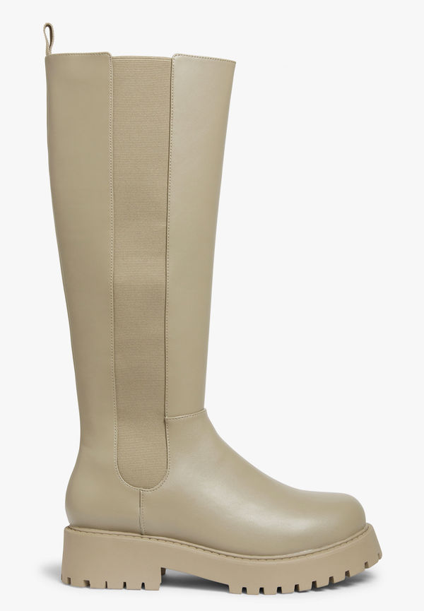 Monki Knähöga Chunky Chelseaboots Ljus Mullvad i storlek 40