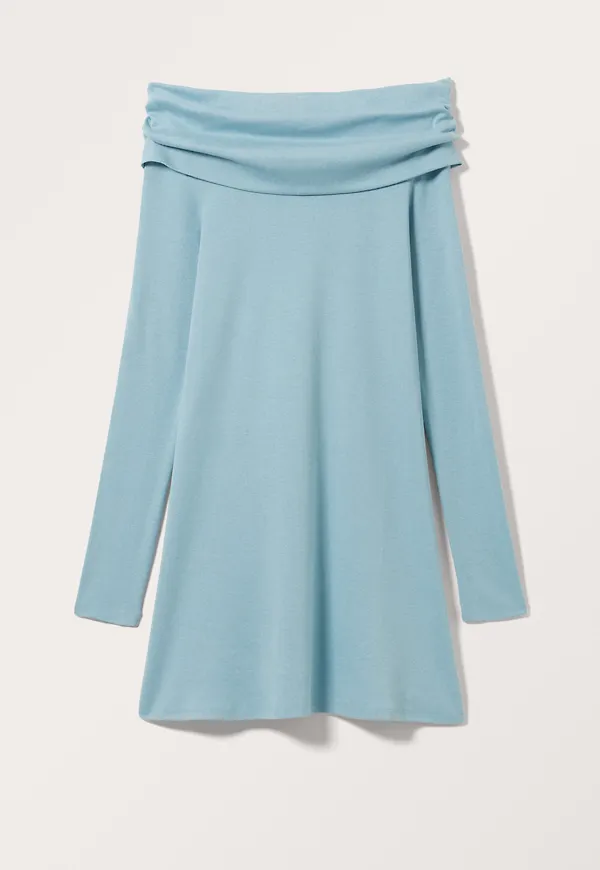 Monki Kort Off-shoulder-klänning Turkos, Vardagsklänningar i storlek S