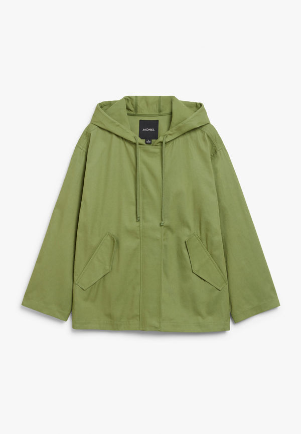 Monki Lätt, Grön Parkas Med Huva Mellangrön, Jackor i storlek S