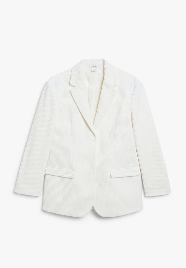 Monki Manchesterkavaj I Offwhite Off-white, Blazers i storlek S och färg Vit