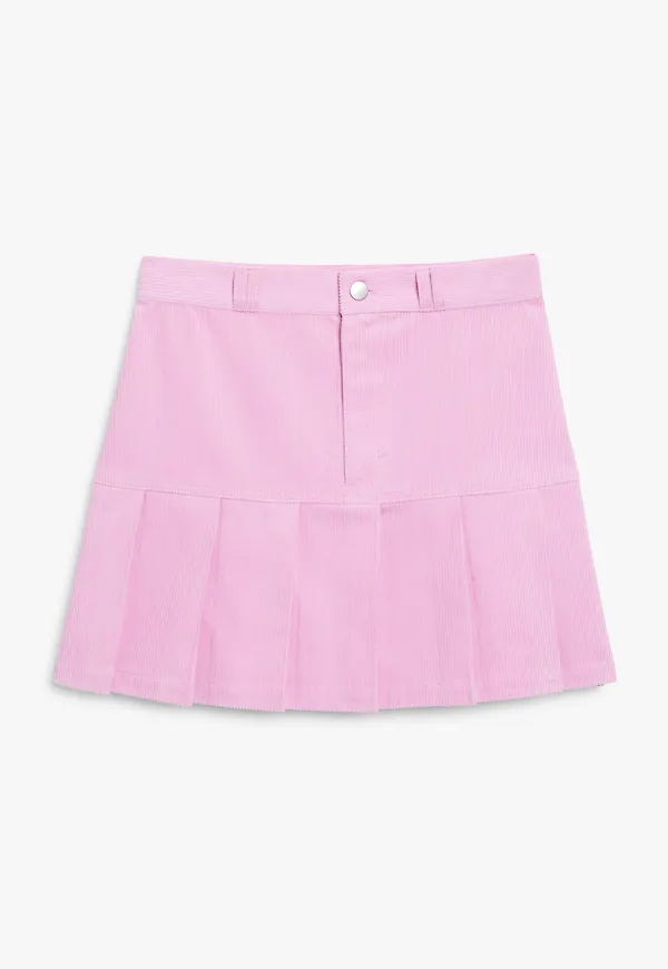 Monki Pink Panel Corduroy Mini Skirt Bright, Kjolar i storlek 38 och färg Rosa