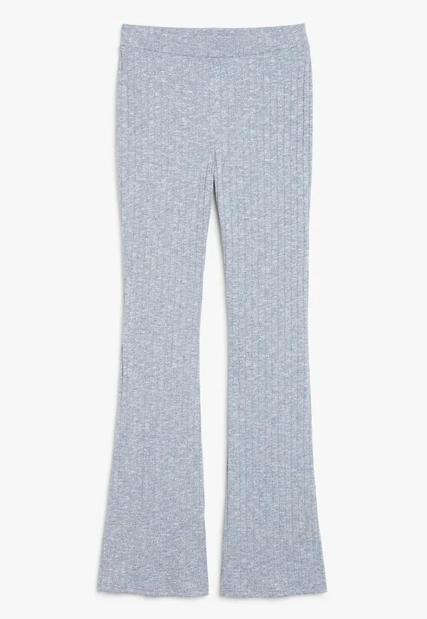 Monki Ribbade Byxor Med Utsvängda Ben Lila i storlek L
