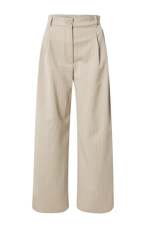 Monki Veckad byxa 'Ginny' beige / vit