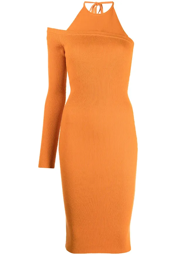 Monse asymmetrisk stickad klänning - Orange