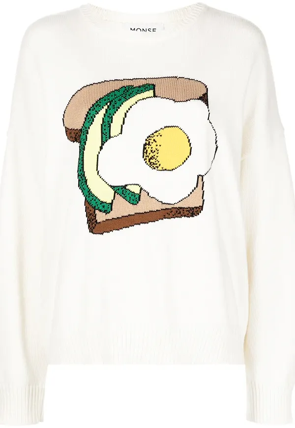 Monse Avocado Toast stickad tröja - Vit